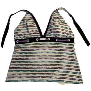 Nautica Striped Halter Swim Top 14